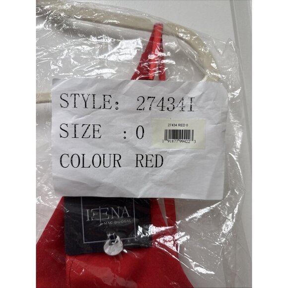 New Mac Duggal Size 0 Red 27434 spaghetti strap Cutout High Slit V-Neck Gown - Picture 12 of 12